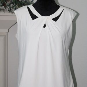 KASPER White Sleeveless Blouse Slightly Used No Stains Workwear/Casual/Formal